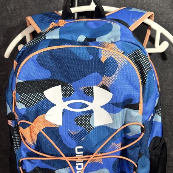 Under Armour UA Hustle Sport Unisex Camo 15" Laptop Backpack ~ Blue / Orange Use - Picture 7 of 16